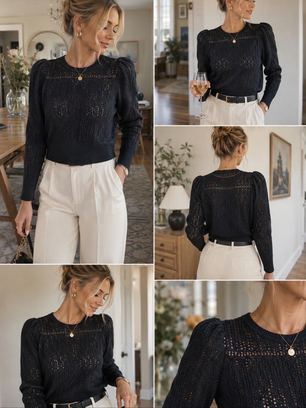Express Black Knit Long Sleeve Top